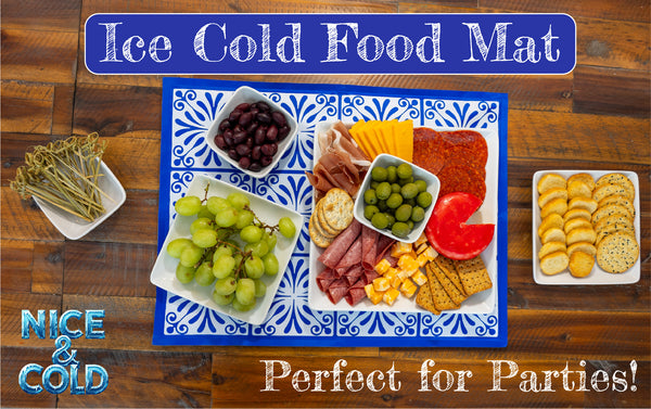 Reusable Freezable Ice Mat for Keeping Food Trays, Cheese Boards, Deli Meat, Veggie Plates, & Sushi Fresh and Cold – Charcuterie Chilling Mat – Perfect for Picnics & Parties!