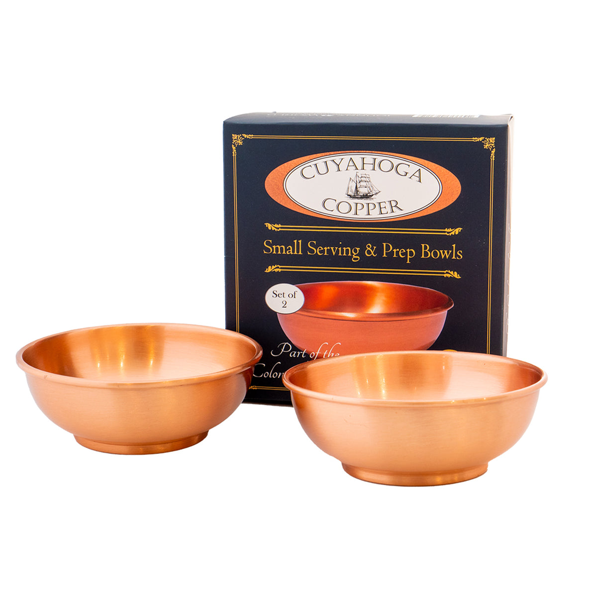 Cuyahoga Copper - Set of 2 - Pure Copper - Prep, Snack and Dip Bowls! Packaged in Attractive Gift Box
