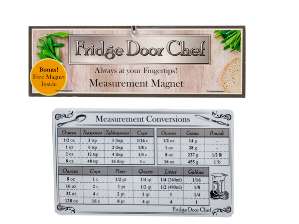 Fridge Door Chef ™ Cooking Essential Pack - Internal Temperature and Measurement Conversion Magnet