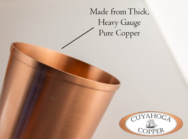 Set of 2 Pure Copper Tumblers - 16 oz Elegant Drinking Cups - Perfect for Cold Beverages, Milkshakes, Iced Tea, Smoothies, Cocktails & More!