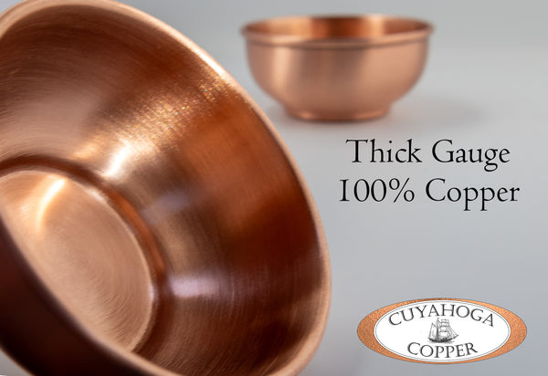 Set of 2 Pure Copper Mini Bowls - Elegant Ramekins for Serving, Decor, Condiments, Pinch Bowls and More. Prep bowls for salt and spices. Makes an excellent gift!