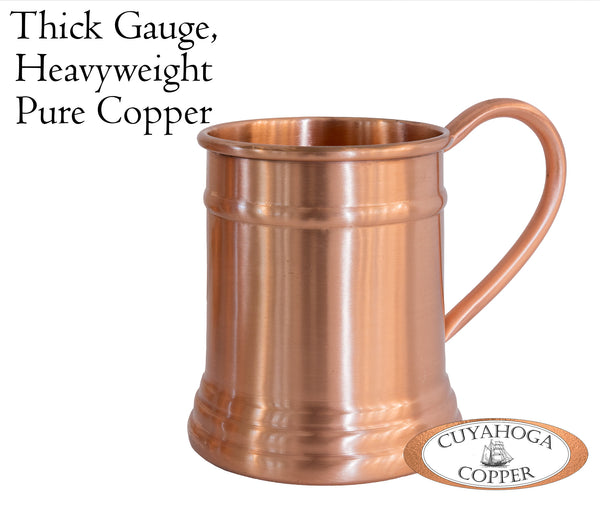 Premium Pure Copper Drinking Mug - 16 oz Handcrafted, Elegant & Durable - Perfect for Cold Beverages, Cocktails, Beer & Moscow Mules - Ideal for Home Bar, Gift, and Everyday Use