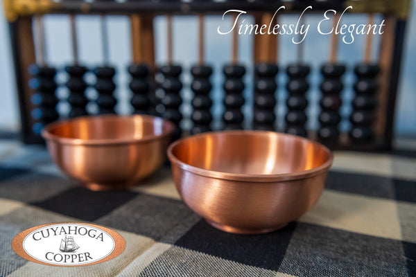 Set of 2 Pure Copper Mini Bowls - Elegant Ramekins for Serving, Decor, Condiments, Pinch Bowls and More. Prep bowls for salt and spices. Makes an excellent gift!