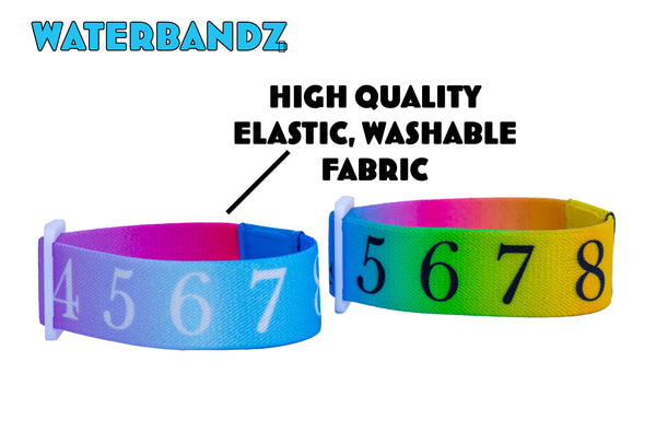 WaterBandz - Stay Hydrated: Elastic Fabric Bands Make your Daily Water Intake Simple and Fun! Universal size for Water Bottles, Cups, and Glasses with Movable Counting Frame – Stay Hydrated All Day!