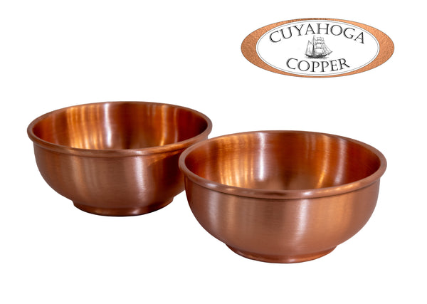 Set of 2 Pure Copper Mini Bowls - Elegant Ramekins for Serving, Decor, Condiments, Pinch Bowls and More. Prep bowls for salt and spices. Makes an excellent gift!