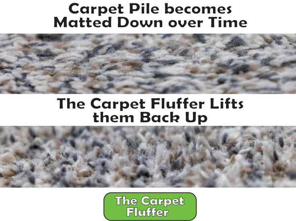 The Carpet Fluffer by Johnny World Products – Revitalize Matted Carpets and Rugs Instantly – Handheld, Easy-to-Use Tool for High-Traffic Areas, Stairs, and Pet Hair Removal