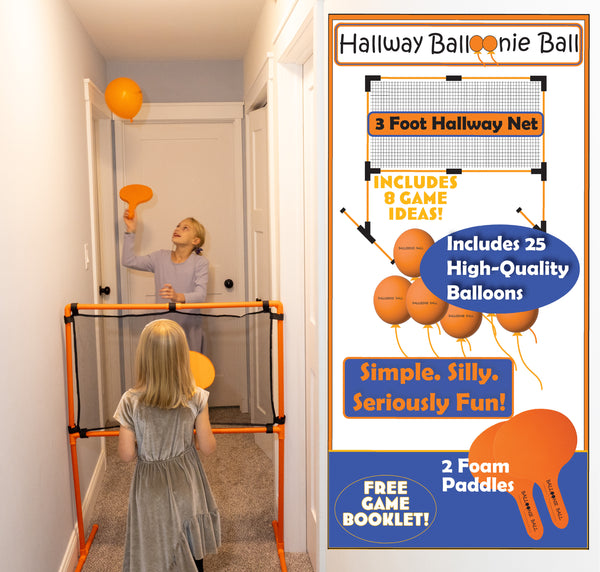 Hallway Balloonie Ball - Compact Indoor Balloon Volleyball Game for Narrow Spaces