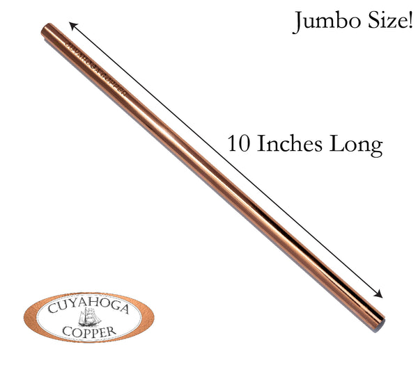 Set of 2 Jumbo Pure Copper Straws perfect for Smoothies, Milkshakes, Juice, Tea, Water Bottles and More!