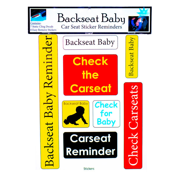 Backseat Baby™ - Car Seat Sticker Reminders