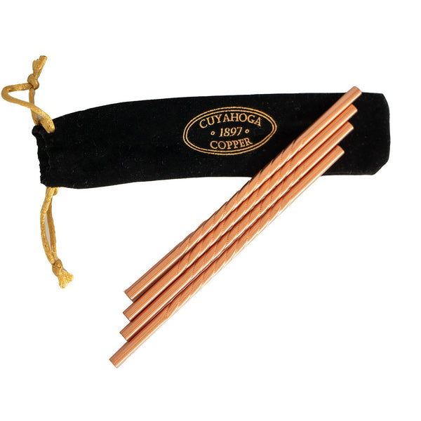 Cuyahoga Copper™ - Straight Engraved Copper Drinking Straws