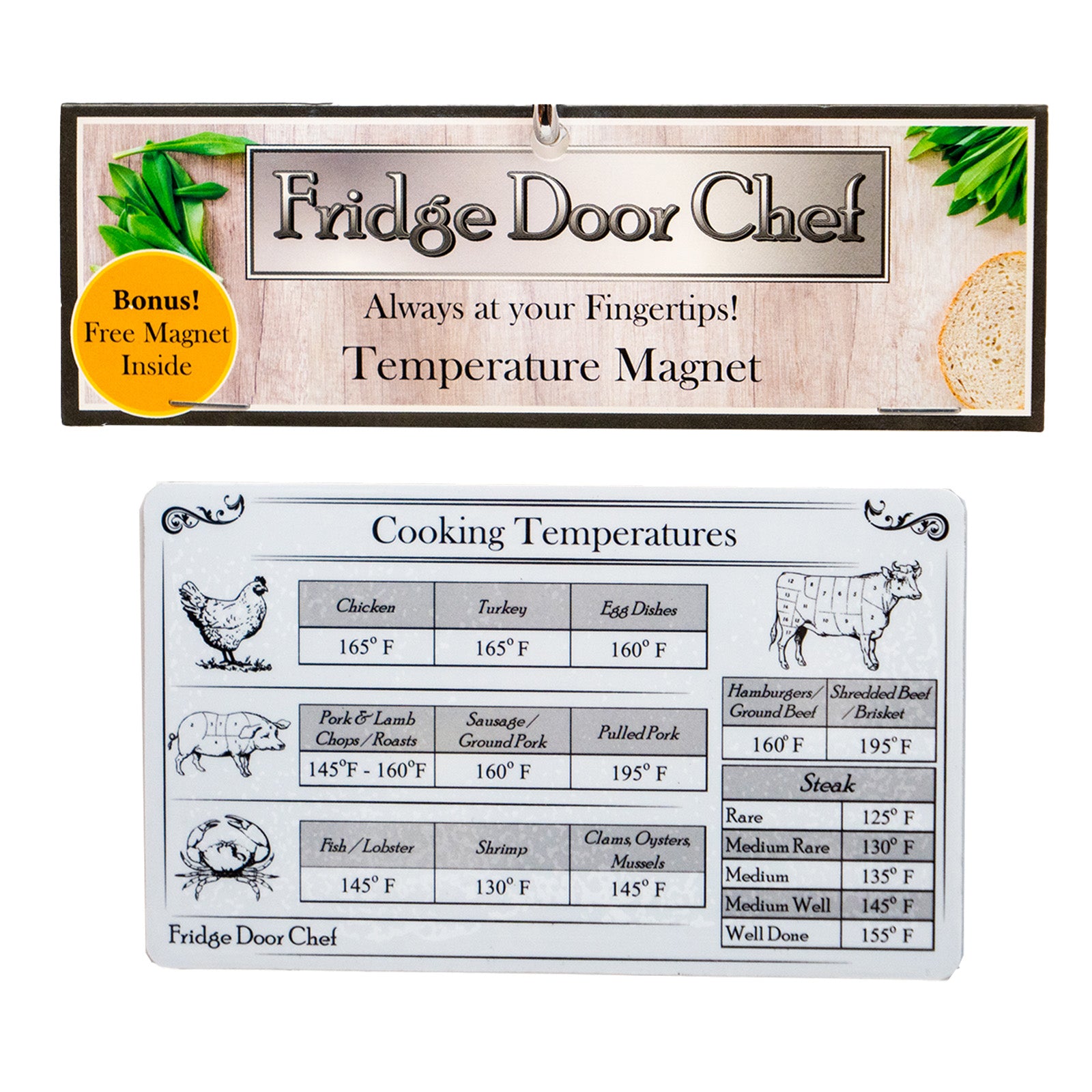  Internal Temperature Guide Magnet - Meat Temperature