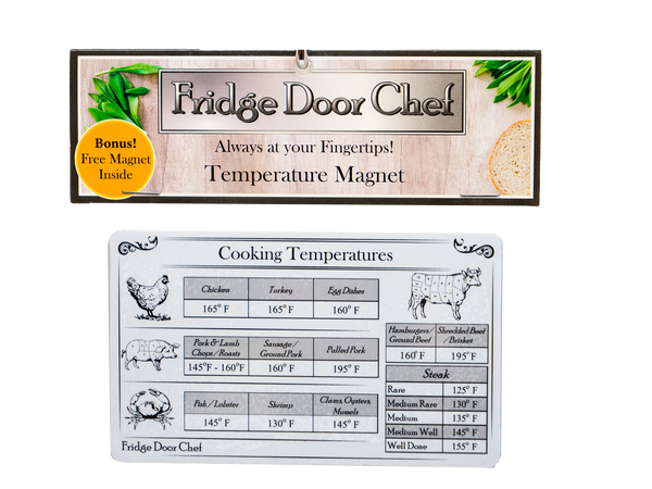 Fridge Door Chef ™ Cooking Essential Pack - Internal Temperature and Measurement Conversion Magnet